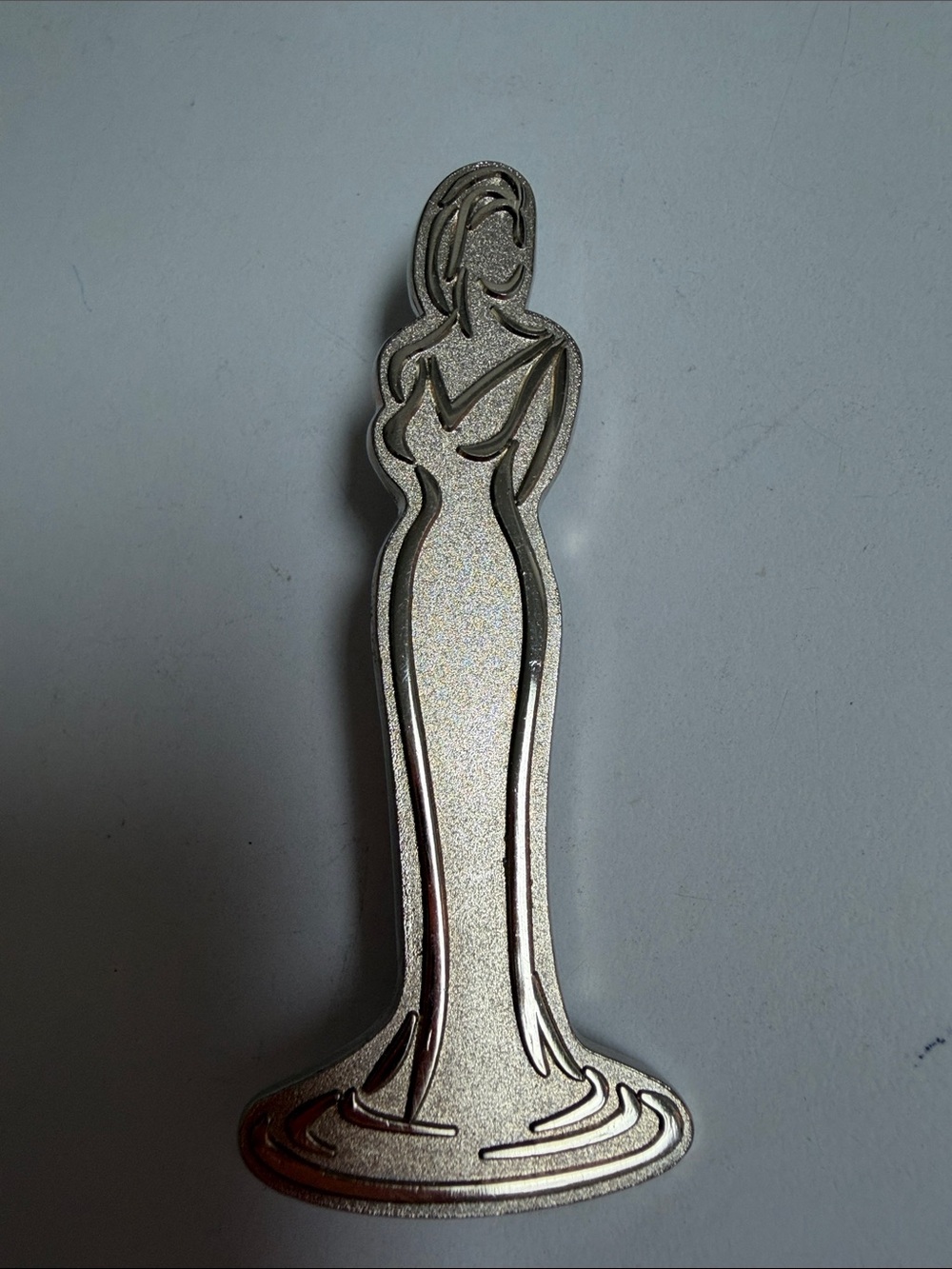 Elegant Silver Silhouette Woman Brooch - Unbranded